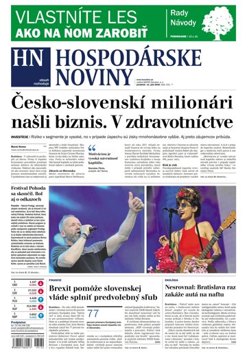 Obálka e-magazínu Hospodárske noviny 11.07.2016