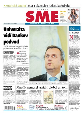 Obálka e-magazínu SME 12.1.2019