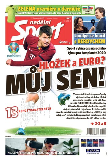 Obálka e-magazínu Nedělní Sport 17.11.2019