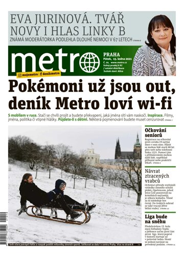 Obálka e-magazínu deník METRO 15.1.2021