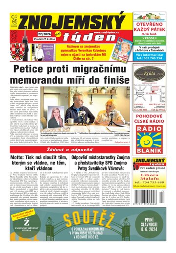 Obálka e-magazínu Znojemský týden 22/2024