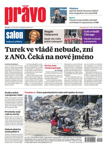 Obálka e-magazínu Deník Právo 16.10.2025