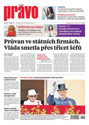 Obálka e-magazínu Deník Právo 29.8.2026