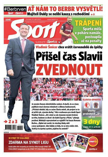 Obálka e-magazínu Sport 24.9.2015