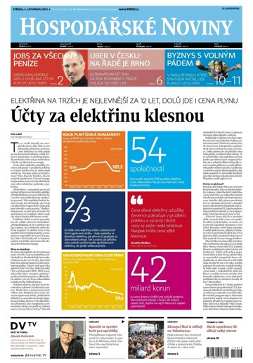 Obálka e-magazínu Hospodářské noviny 213 - 4.11.2015