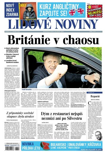 Obálka e-magazínu Lidové noviny 27.6.2016