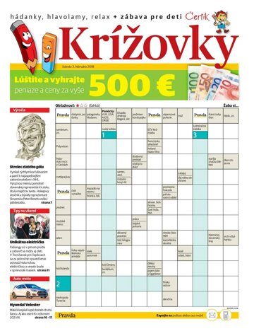 Obálka e-magazínu Krížovky 3. 2. 2018