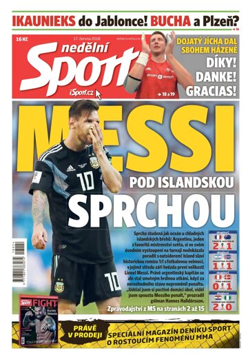 Obálka e-magazínu Nedělní Sport 17.6.2018