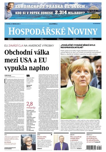 Obálka e-magazínu Hospodářské noviny 119 - 21.6.2018