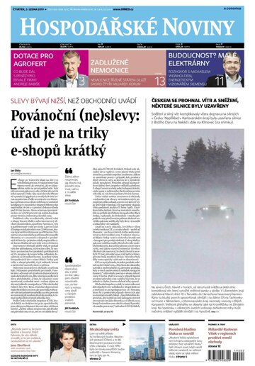 Obálka e-magazínu Hospodářské noviny 002 - 3.1.2019
