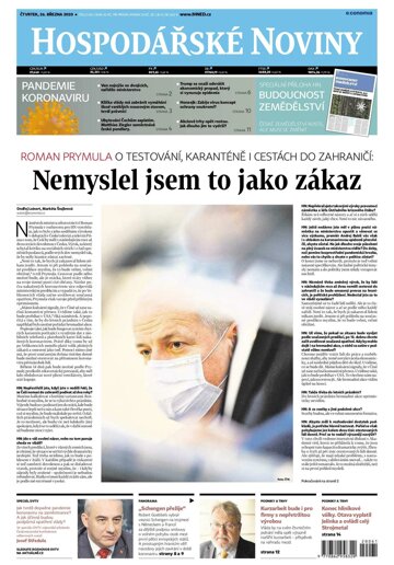 Obálka e-magazínu Hospodářské noviny 061 - 26.3.2020