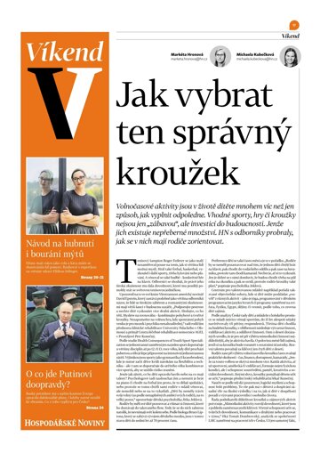 Obálka e-magazínu Hospodářské noviny - příloha Víkend 168 - 29.8.2025 Víkend