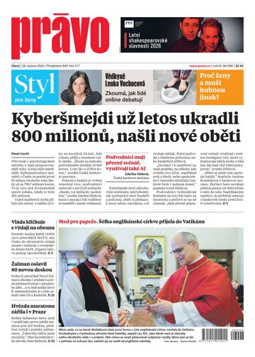 Obálka e-magazínu Deník Právo 28.4.2026