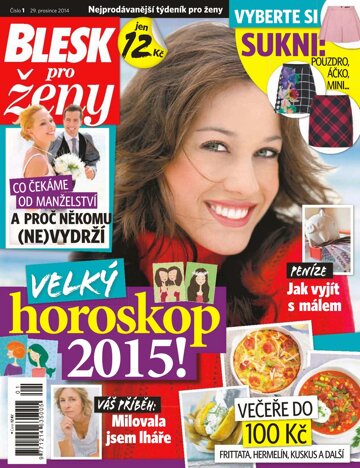 Obálka e-magazínu Blesk pro ženy 29.12.2014