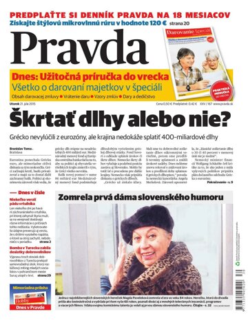 Obálka e-magazínu Pravda 21.7.2015