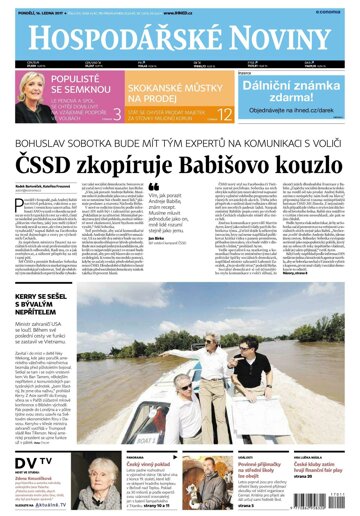 Obálka e-magazínu Hospodářské noviny 011 - 16.1.2017