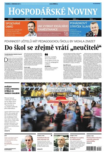 Obálka e-magazínu Hospodářské noviny 127 - 3.7.2017