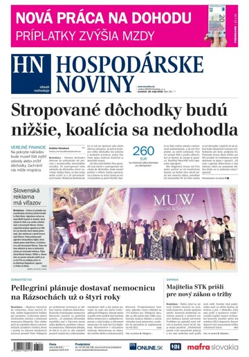 Obálka e-magazínu Hospodárske noviny 28.05.2018