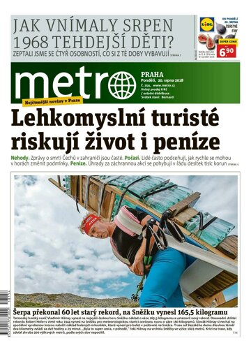 Obálka e-magazínu deník METRO 20.8.2018