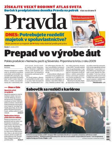 Obálka e-magazínu Pravda 23. 10. 2019
