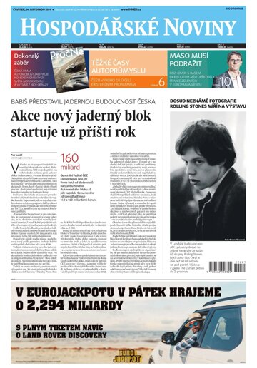 Obálka e-magazínu Hospodářské noviny 221 - 14.11.2019