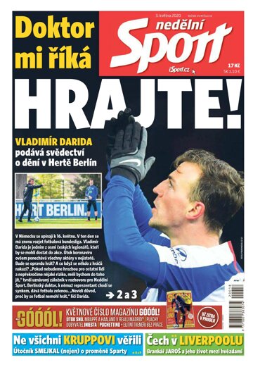 Obálka e-magazínu Nedělní Sport 3.5.2020