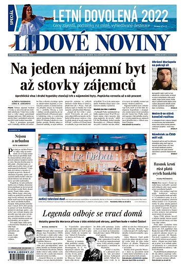 Obálka e-magazínu Lidové noviny 21.4.2022