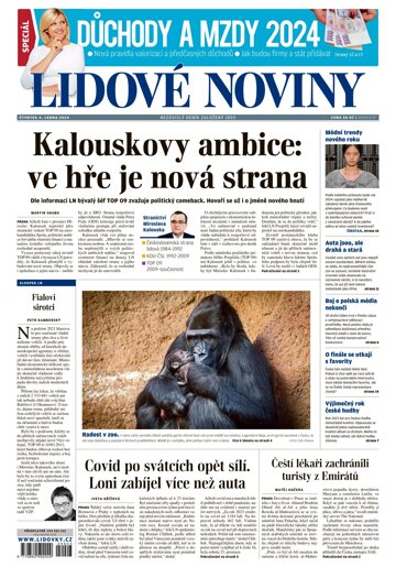 Obálka e-magazínu Lidové noviny 4.1.2024