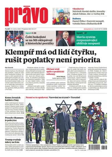 Obálka e-magazínu Deník Právo 18.5.2026