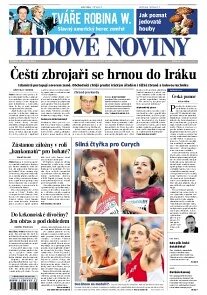 Obálka e-magazínu Lidové noviny 13.8.2014