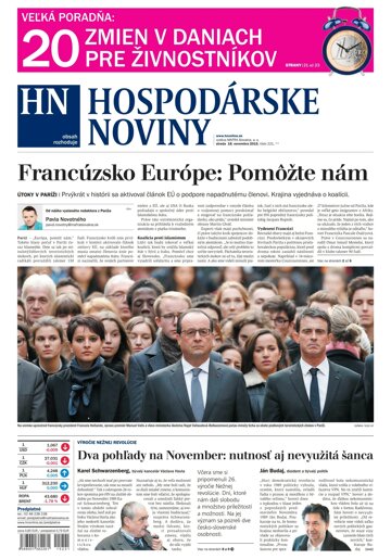 Obálka e-magazínu Hospodárske noviny 18.11.2015