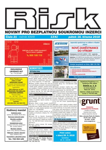 Obálka e-magazínu Risk 21/2018