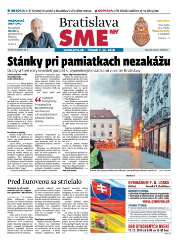 Obálka e-magazínu SME MY Bratislava 7/12/2018