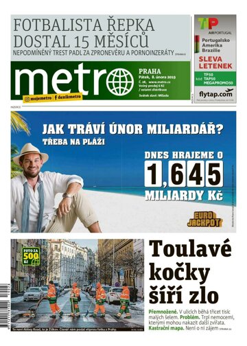 Obálka e-magazínu deník METRO 8.2.2019