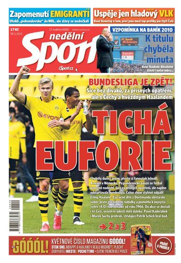 Obálka e-magazínu Nedělní Sport 17.5.2020