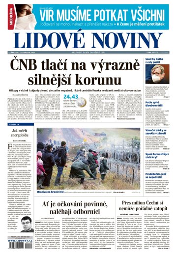 Obálka e-magazínu Lidové noviny 10.11.2021