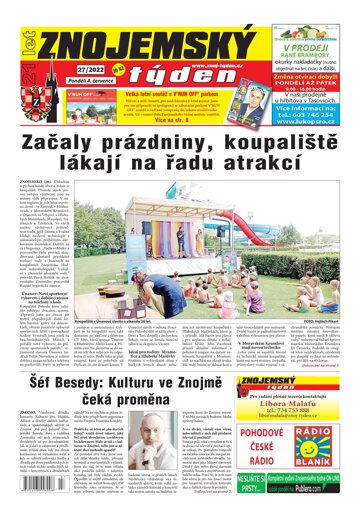 Obálka e-magazínu Znojemský týden 27/2022