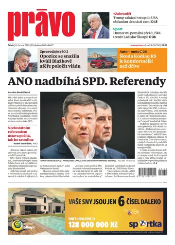 Obálka e-magazínu Deník Právo 6.6.2025