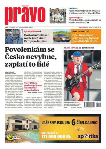 Obálka e-magazínu Deník Právo 27.6.2025