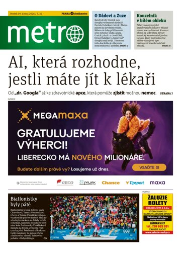Obálka e-magazínu deník METRO 19.2.2026