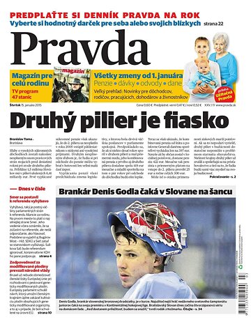 Obálka e-magazínu Pravda 15. 1. 2015