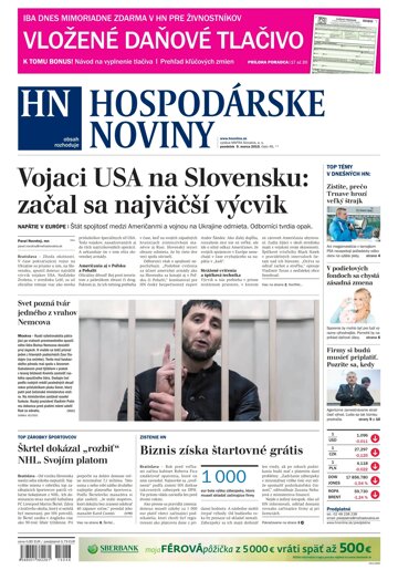Obálka e-magazínu Hospodárske noviny 09.03.2015