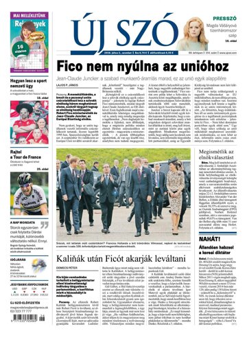 Obálka e-magazínu Új Szó 2.7.2016