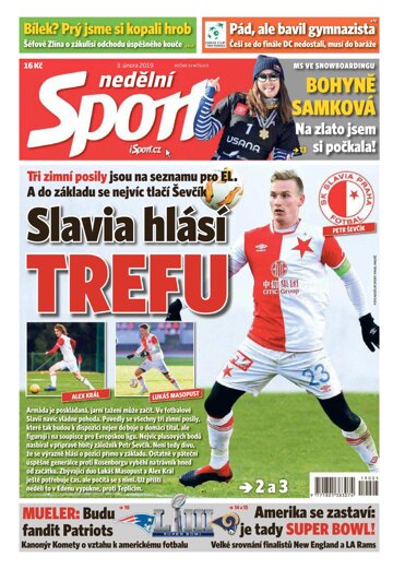 Obálka e-magazínu Nedělní Sport 3.2.2019