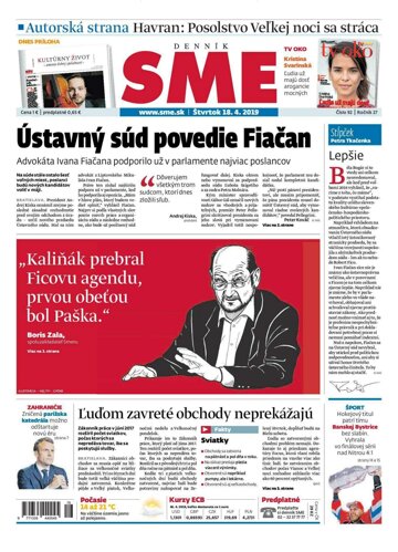 Obálka e-magazínu SME 18.4.2019