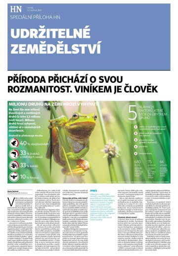 Obálka e-magazínu Hospodářské noviny - příloha 097 - 22.5.2019 příloha Udržitelné zemědělství