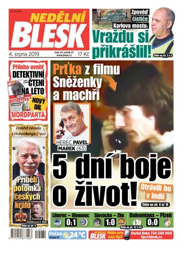 Obálka e-magazínu Nedělní Blesk 4.8.2019