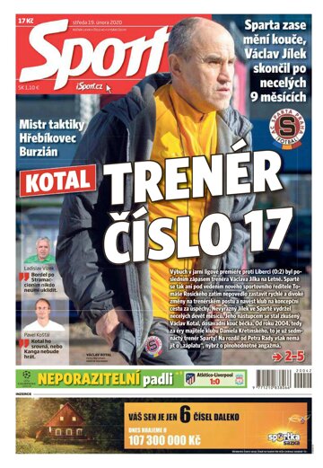 Obálka e-magazínu Sport 19.2.2020