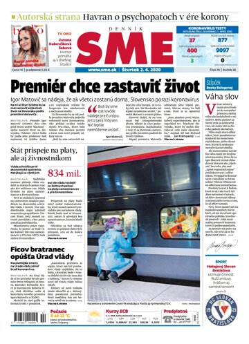 Obálka e-magazínu SME 2.4.2020