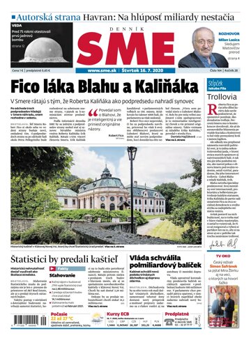 Obálka e-magazínu SME 16.7.2020